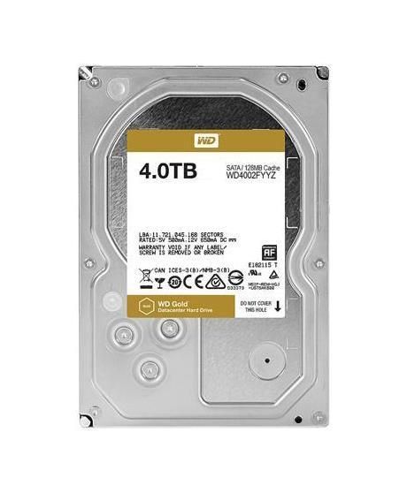 WD4002FYYZ Western Digital Gold 4TB 7200RPM SATA 6Gbps 128MB Cache 3.5-inch Internal Hard Drive