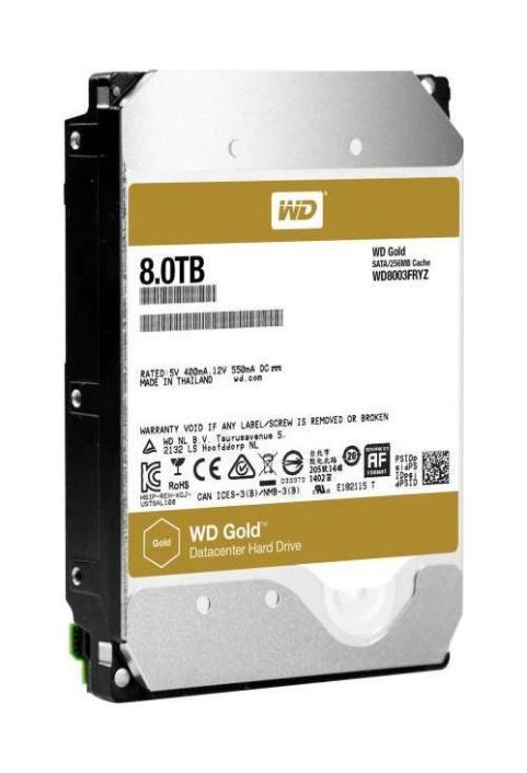 WD8003FRYZ Western Digital Gold 8TB 7200RPM SATA 6Gbps 256MB Cache 3.5-inch Internal Hard Drive