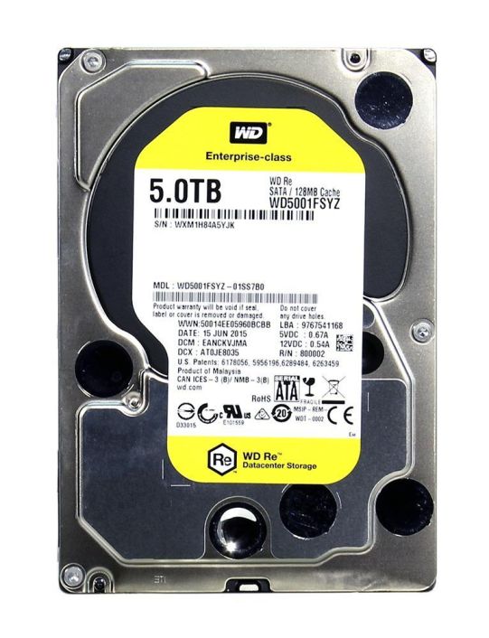 WD5001FSYZ-01SS7B0 Western Digital Re 5TB 7200RPM SATA 6Gbps 128MB Cache 3.5-inch Internal Hard Drive