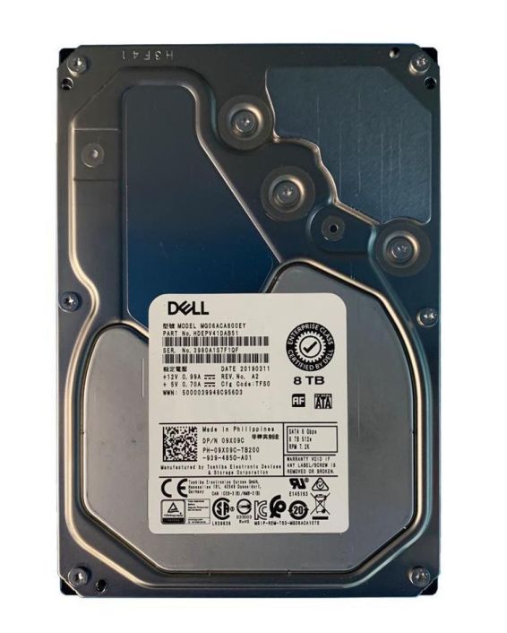 9X09C Dell Enterprise 8TB 7200RPM SATA 6Gbps 256MB Cache (512e / SIE) 3.5-inch Internal Hard Drive
