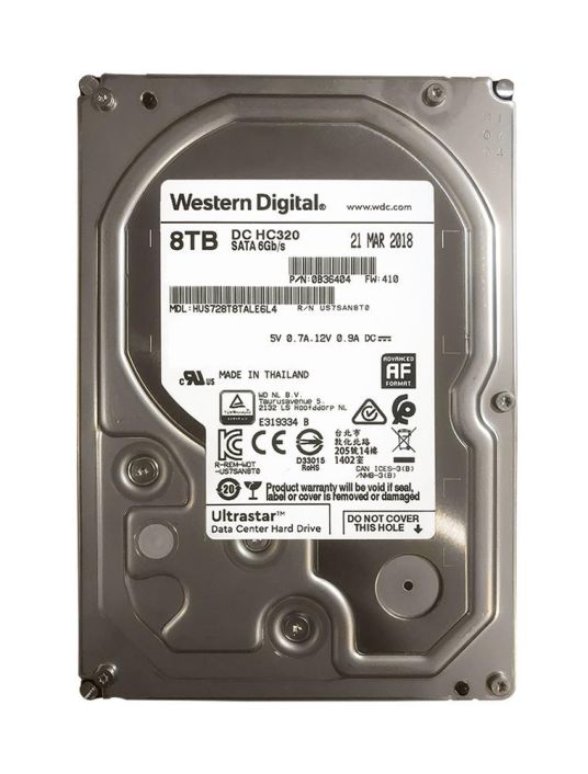 HUS728T8TAL4200 Western Digital Ultrastar DC HC320 8TB 7200RPM SAS 12Gbps Nearline 256MB Cache (4Kn) 3.5-inch Internal Hard Drive