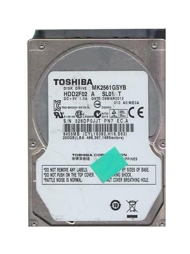 HDD2F02A Toshiba 250GB 7200RPM SATA 3Gbps 16MB Cache 2.5-inch Internal Hard Drive