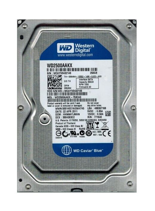 WD2500AAKS-753CA0 Western Digital Caviar Blue 250GB 7200RPM SATA 3Gbps 16MB Cache 3.5-inch Internal Hard Drive