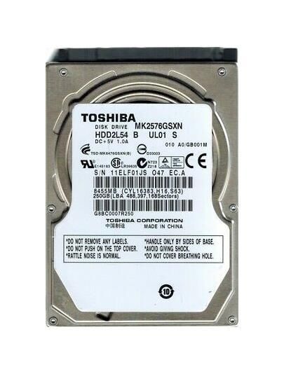 MK2576GSXN Toshiba 250GB 5400RPM SATA 3Gbps 8MB Cache 2.5-inch Internal Hard Drive