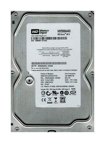 WD2500AAKS-22VSA0 Western Digital Caviar Blue 250GB 7200RPM SATA 3Gbps 16MB Cache 3.5-inch Internal Hard Drive