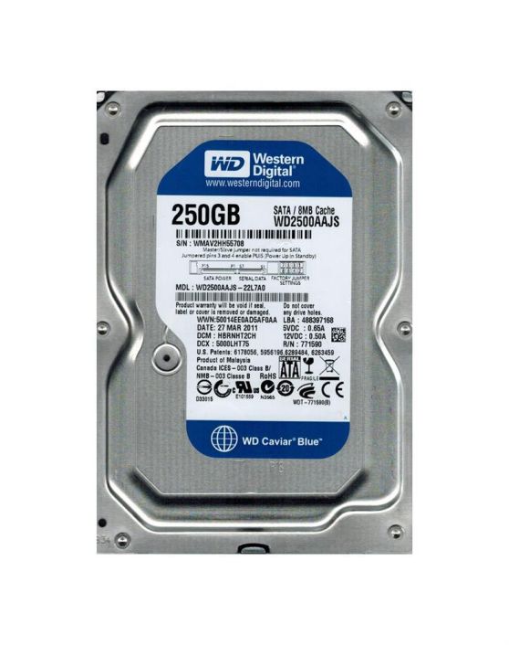 WD2500AAJS-22L7A0 Western Digital Caviar Blue 250GB 7200RPM SATA 3Gbps 8MB Cache 3.5-inch Internal Hard Drive