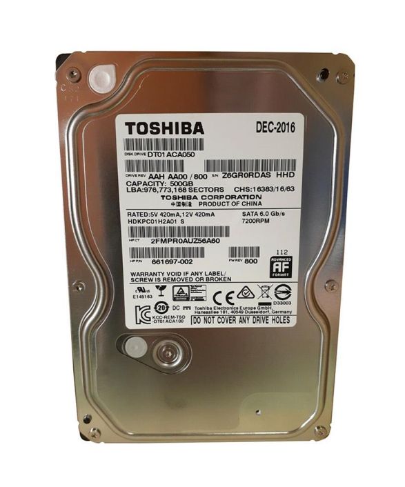 HDKPC01H2A01-S Toshiba Desktop 500GB 7200RPM SATA 6Gbps 32MB Cache (512e) 3.5-inch Internal Hard Drive