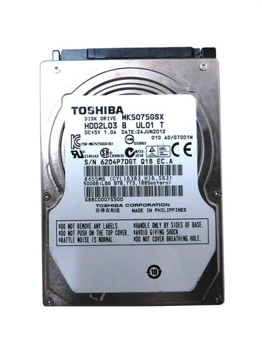 HDD2L03-B Toshiba 500GB 5400RPM SATA 3Gbps 8MB Cache 2.5-inch Internal Hard Drive