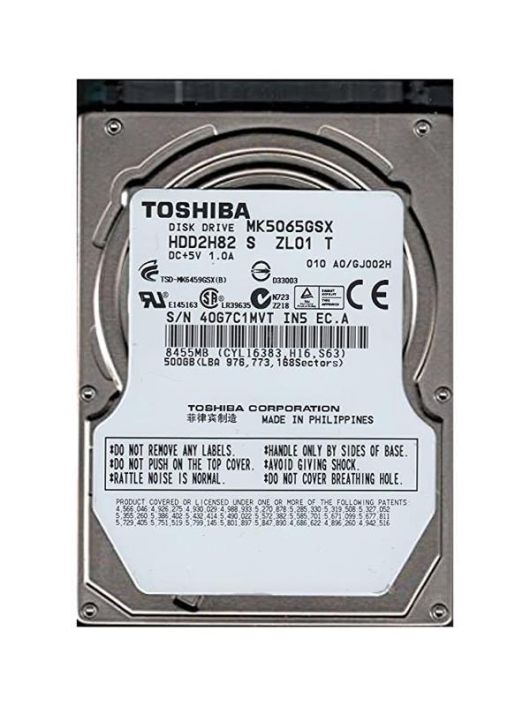 HDD2H82-S Toshiba 500GB 5400RPM SATA 3Gbps 8MB Cache 2.5-inch Internal Hard Drive