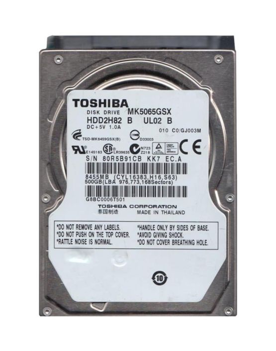 HDD2H82-B Toshiba 500GB 5400RPM SATA 3Gbps 8MB Cache 2.5-inch Internal Hard Drive