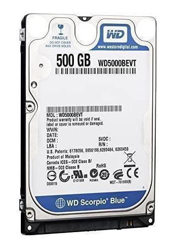 WD5000BEVT-16AORTO Western Digital Scorpio Blue 500GB 5400RPM SATA 3Gbps 8MB Cache 2.5-inch Internal Hard Drive