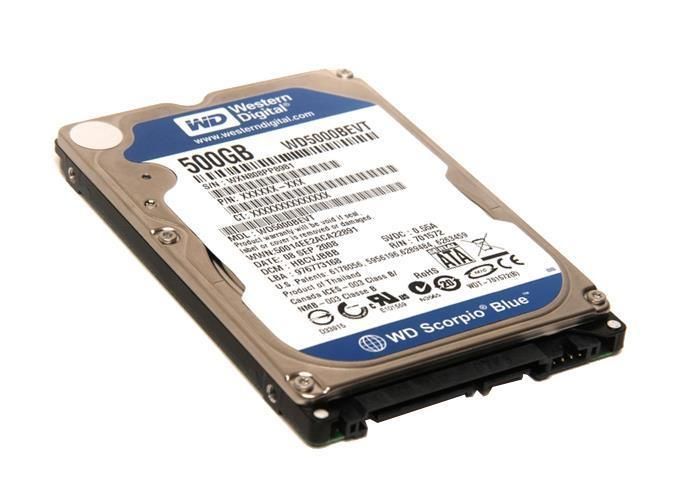 WD5000BEVT-26AORTO Western Digital Scorpio Blue 500GB 5400RPM SATA 3Gbps 8MB Cache 2.5-inch Internal Hard Drive