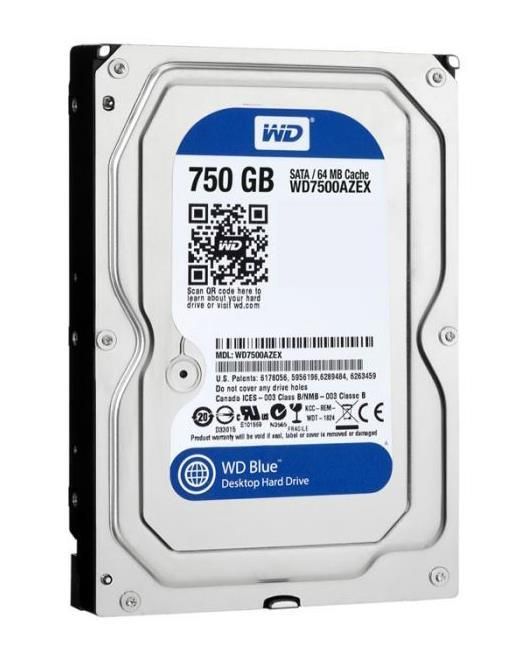 WD7500AZEX Western Digital Caviar Blue 750GB 7200RPM SATA 6Gbps 64MB Cache 3.5-inch Internal Hard Drive