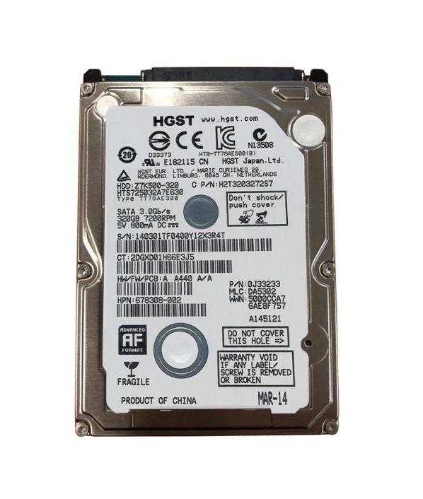 0J33072 HGST Hitachi Travelstar 5K1000 750GB 5400RPM SATA 6Gbps 8MB Cache (512e) 2.5-inch Internal Hard Drive