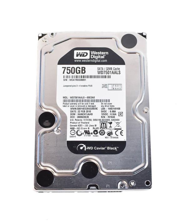 WD7501AALS-00E3AO Western Digital Caviar Black 750GB 7200RPM SATA 3Gbps 32MB Cache 3.5-inch Internal Hard Drive