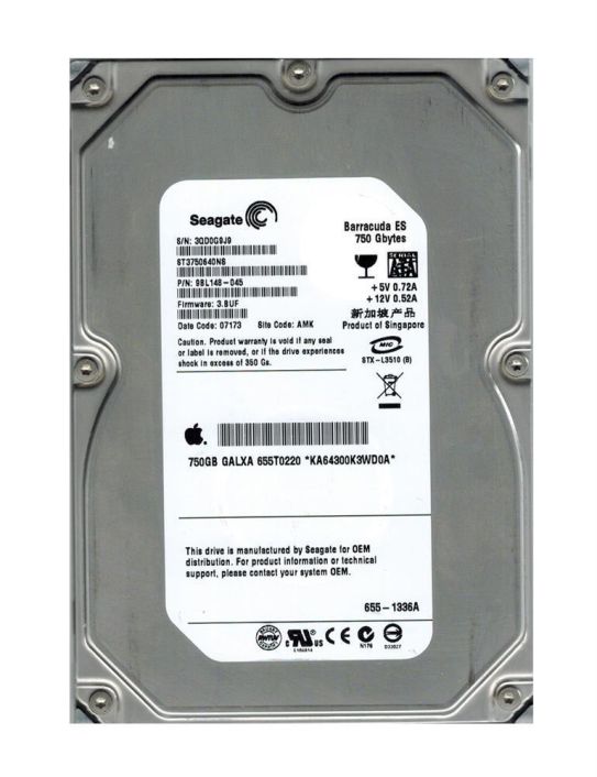ST3750640NS-NDW-RC Seagate Barracuda ES 750GB 7200RPM SATA 3Gbps 16MB Cache 3.5-inch Internal Hard Drive