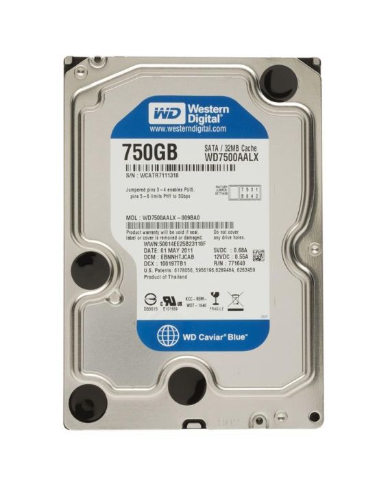 WD7500AALX-009BAO Western Digital Caviar Blue 750GB 7200RPM SATA 6Gbps 32MB Cache 3.5-inch Internal Hard Drive