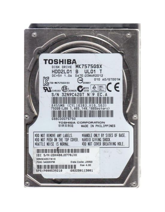 HDD2L01BUL01B Toshiba 750GB 5400RPM SATA 3Gbps 8MB Cache 2.5-inch Internal Hard Drive