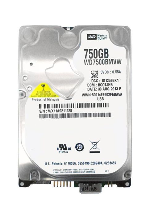WD7500BMVW-11S5X80 Western Digital 750GB 5400RPM USB 3.0 2.5-inch Internal Hard Drive