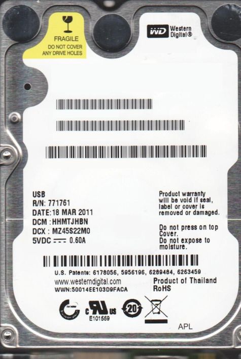 WD7500KMVW-11ZSMS1-P Western Digital 750GB 5400RPM USB 3.0 2.5-inch Internal Hard Drive
