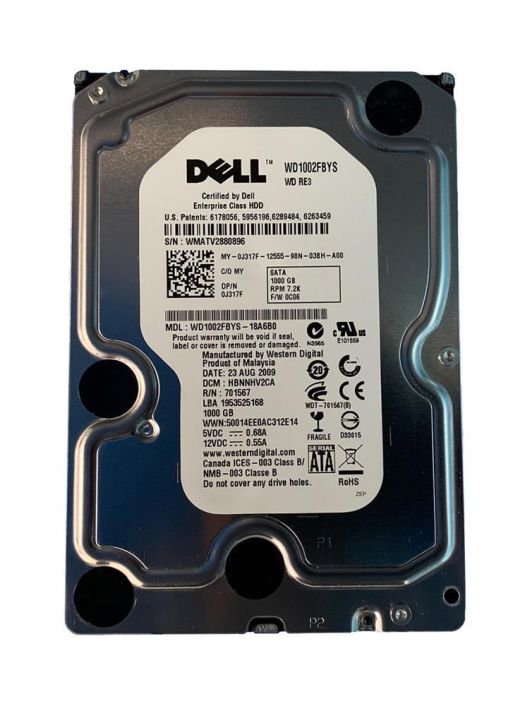 J317FU Dell 1TB 7200RPM SATA 3Gbps 3.5-inch Internal Hard Drive