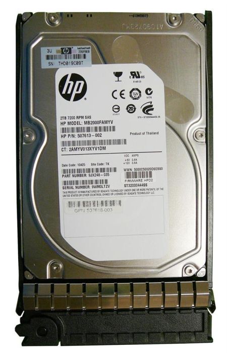 507616-B21 HP 2TB 7200RPM SAS 6Gbps Dual Port Midline Hot Swap 3.5-inch Internal Hard Drive