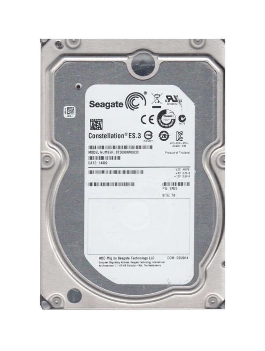 ST3000NM0033-B2 Seagate Constellation ES.3 3TB 7200RPM SATA 6Gbps 128MB Cache (512n) 3.5-inch Internal Hard Drive