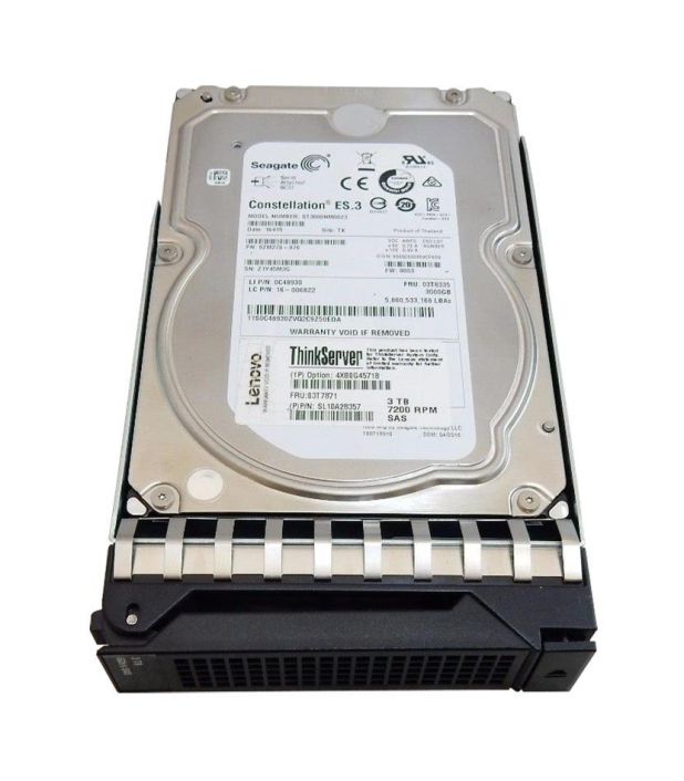 4XB0G45718 Lenovo 3TB 7200RPM SAS 6Gbps Hot Swap 128MB Cache 3.5-inch Internal Hard Drive for ThinkServer RD350 RD450 RD550 and RD650