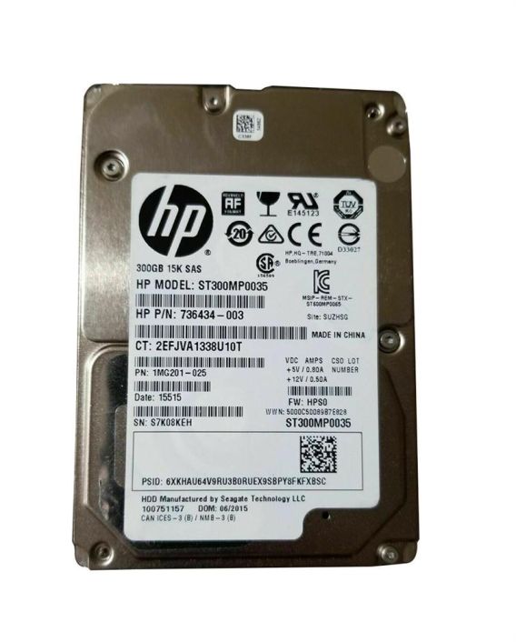 736434-003 HP 300GB 15000RPM SAS 6Gbps 2.5-inch Internal Hard Drive
