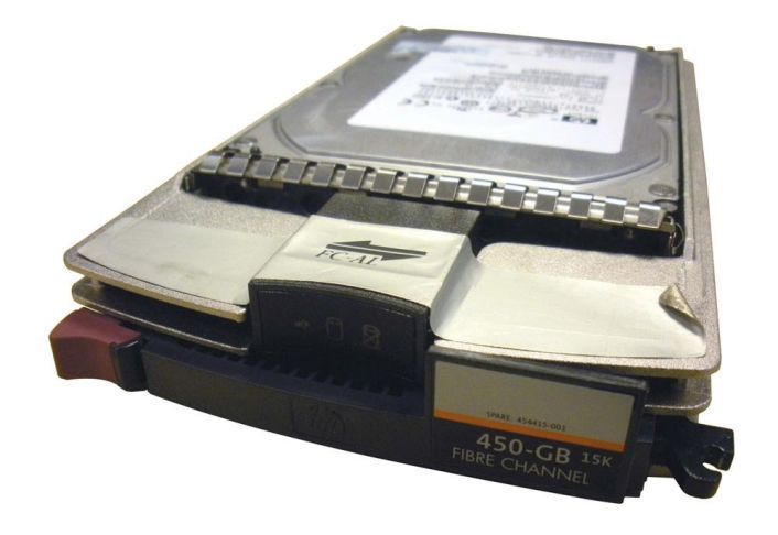 454415-001-U HP 450GB 15000RPM Fibre Channel 4Gbps Dual Port Hot Swap 3.5-inch Internal Hard Drive for StorageWorks