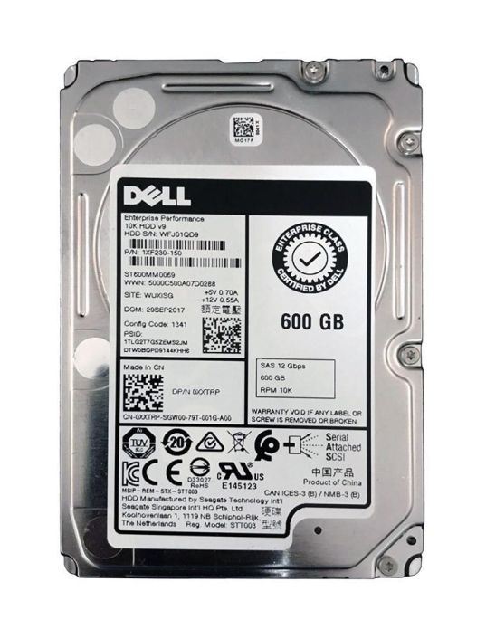 0XXTRP Dell 600GB 10000RPM SAS 12Gbps 128MB Cache (ISE / 512n) 2.5-inch Internal Hard Drive