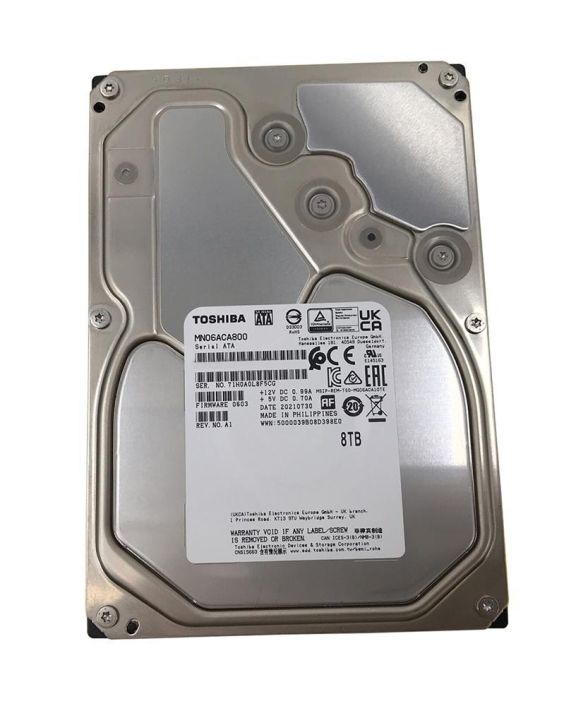 MN06ACA800 Toshiba NAS 8TB 7200RPM SATA 6Gbps 128MB Cache (512e) 3.5-inch Internal Hard Drive