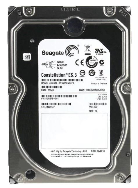 ST3000NM0023 Seagate Constellation ES.3 3TB 7200RPM SAS 6Gbps 128MB Cache (512n) 3.5-inch Internal Hard Drive