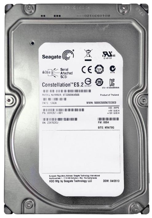ST32000645SS Seagate Constellation ES.2 2TB 7200RPM SAS 6Gbps 64MB Cache 3.5-inch Internal Hard Drive
