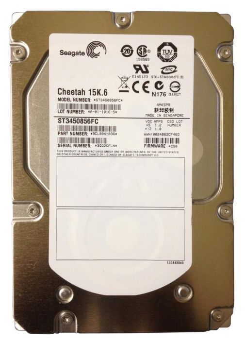 ST3450856FC Seagate Cheetah 15K.6 450GB 15000RPM Fibre Channel 4Gbps 16MB Cache 3.5-inch Internal Hard Drive