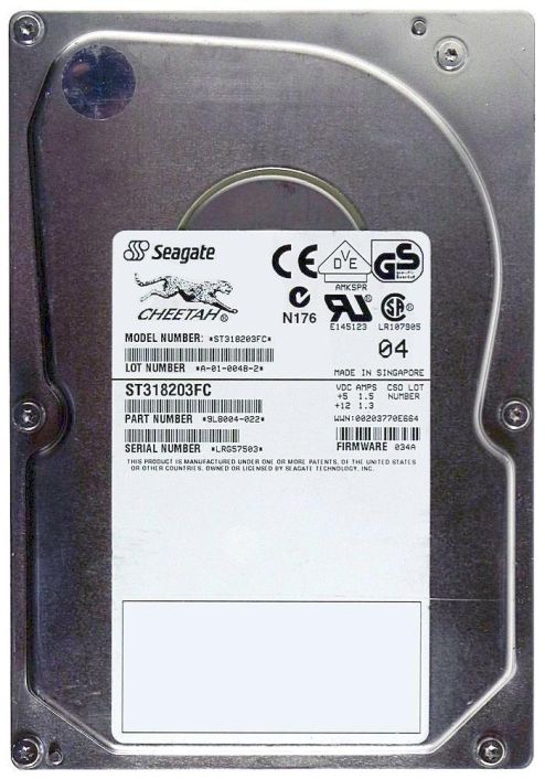 ST318203FC Seagate Cheetah 18LP 18.2GB 10000RPM Fibre Channel 1MB Cache 3.5-inch Internal Hard Drive