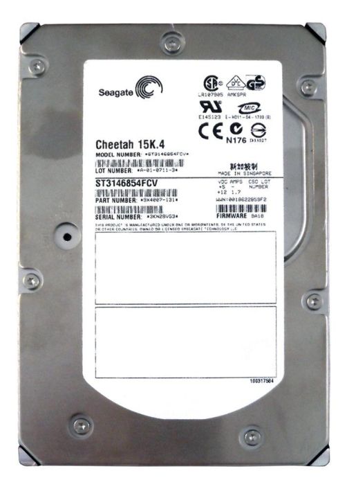 ST3146854FCV Seagate Cheetah 15K.4 146.8GB 15000RPM Fibre Channel 2Gbps 8MB Cache 3.5-inch Internal Hard Drive