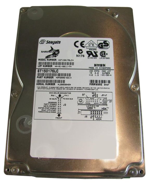 ST150176LC Seagate Barracuda 50.1GB 7200RPM Ultra2 SCSI 80-Pin LVD 1MB Cache 3.5-inch Internal Hard Drive