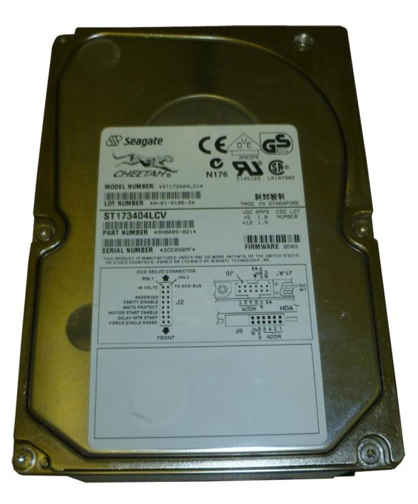 ST173404LCV Seagate Cheetah 73.4GB 10000RPM Ultra-160 SCSI 80-Pin 16MB Cache 3.5-inch Internal Hard Drive