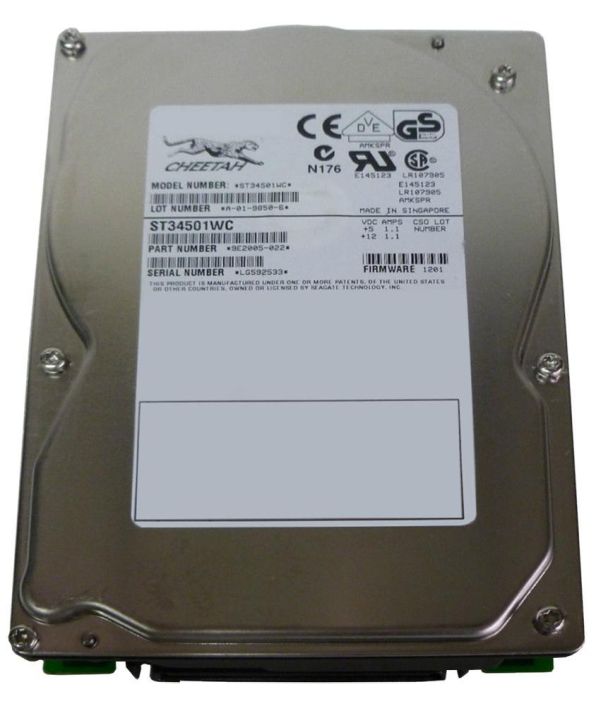ST34501WC Seagate Cheetah 4LP 4.55GB 10000RPM Ultra Wide SCSI 80-Pin 512KB Cache 3.5-inch Internal Hard Drive