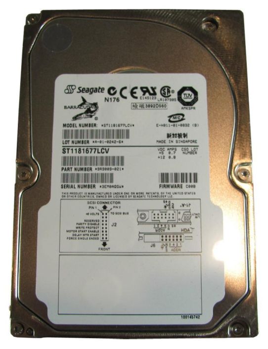 ST1181677LCV Seagate Barracuda 180 181.6GB 7200RPM Ultra-160 SCSI 80-Pin 16MB Cache 3.5-inch Internal Hard Drive
