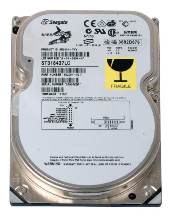 ST318437LC Seagate Barracuda 36ES 18.4GB 7200RPM Ultra-160 SCSI 80-Pin 2MB Cache 3.5-inch Internal Hard Drive