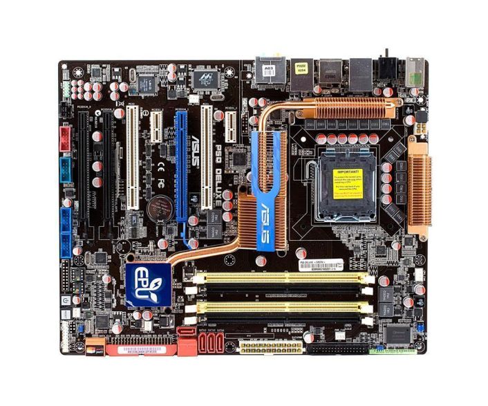 90-MIB4G0-G0AAY00Z ASUS P5Q Deluxe Socket LGA 775 Intel P45 + ICH10R Chipset Core 2 Extreme/ Core 2 Duo/ Core 2 Quad/ Pentium Dual-Core/ Celeron Dual-Core/ Celeron Processors Support DDR2 4x DIMM 6x SATA 3.0Gb/s ATX Motherboard (Refurbished)