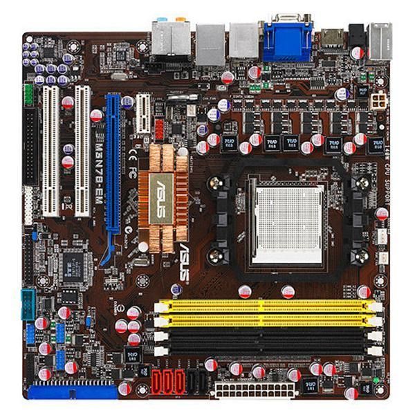 M3N78-EM ASUS Socket AM2+/AM2 Nvidia GeForce 8300 Chipset AMD Phenom FX/ Phenom/ AMD Athlon/ AMD Sempron Processors Support DDR2 4x DIMM 5x SATA 3.0Gb/s Micro-ATX Motherboard (Refurbished)