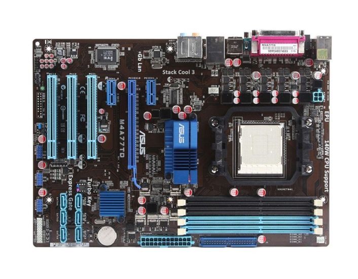 M4A77TD ASUS Socket AM3 AMD 770 + SB710 Chipset AMD Phenom II/ AMD Athlon II/ AMD Sempron 100 Series Processors Support DDR3 4x DIMM 6x SATA 3.0Gb/s ATX Motherboard (Refurbished)