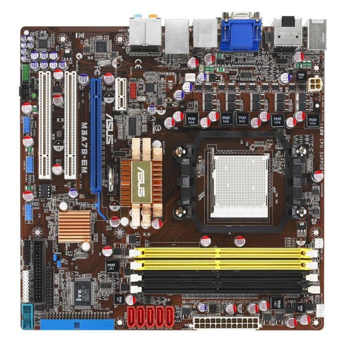 M3A78-EM ASUS Socket AM2+/AM2 AMD 780G + SB700 Chipset AMD Phenom/ AMD Athlon/ AMD Sempron Processors Support DDR2 4x DIMM 5x SATA 3.0Gb/s Micro-ATX Motherboard (Refurbished)