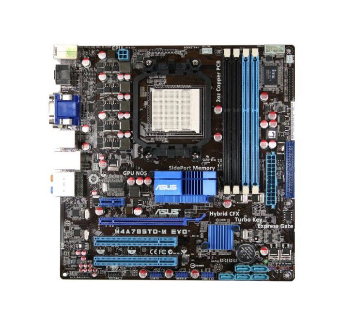 M4A785TD-MEVO ASUS Socket AM3 AMD 785G + SB710 Chipset AMD Phenom II/ Athlon II Sempron 100 Series Processors Support DDR3 4x DIMM 5x SATA 3.0Gb/s Micro-ATX Motherboard (Refurbished)