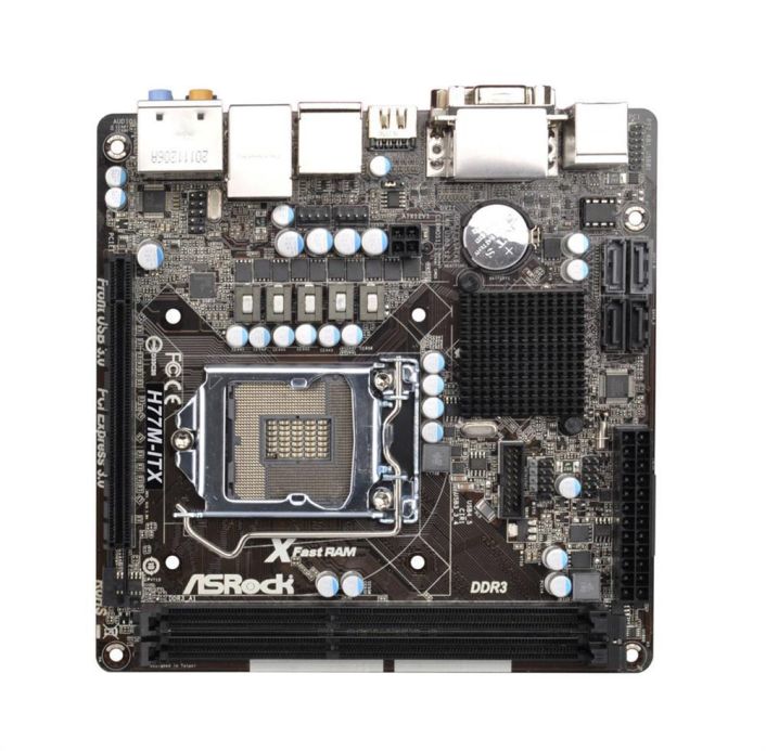 ASR-H77M-ITX ASRock Socket LGA 1155 Intel H77 Chipset 3rd/2nd Generation Core i7 / i5 / i3 / Xeon / Pentium / Celeron Processors Support DDR3 2x DIMM 2x SATA3 6.0Gb/s Mini-ITX Motherboard (Refurbished)