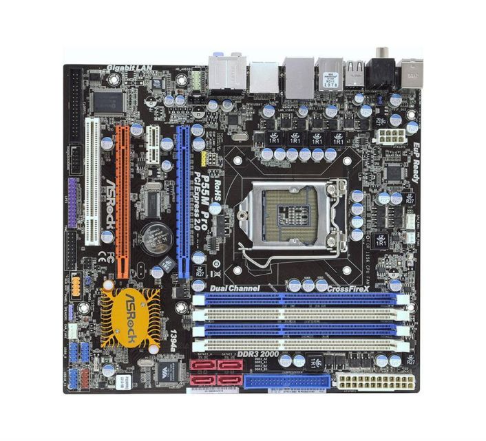 4711140875965 ASRock P55M Pro Socket LGA 1156 Intel P55 Chipset Core i7 / i5 / i3 / Pentium G6950 Processors Support DDR3 4x DIMM 4x SATA2 3.0Gb/s Micro-ATX Motherboard (Refurbished)