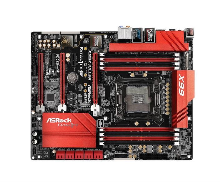 X99X-KILLER ASRock Fatal1ty X99X Killer Socket LGA 2011-3 Intel X99 Chipset Core i7 & Xeon 22-Core Processors Support DDR4 8x DIMM 10x SATA3 6.0Gb/s ATX Motherboard (Refurbished)